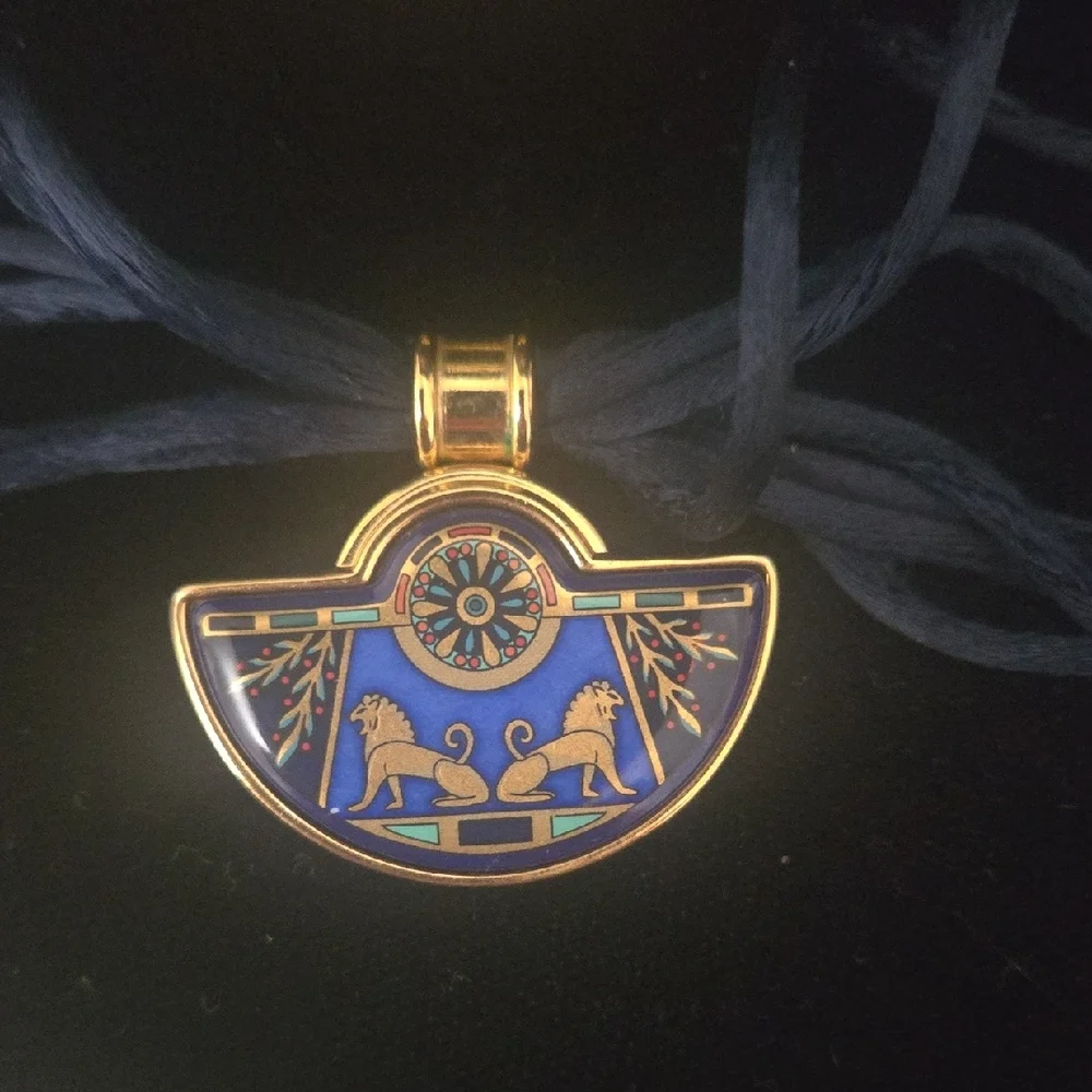 Frey Wille Blue and Gold Pendant Necklace - Picture 2 of 5
